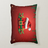Personalized Christmas Monogram M with Santa Hat  アクセントクッション (正面(垂直))