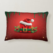 Personalized Christmas Monogram M with Santa Hat  アクセントクッション (裏面)