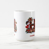 Personalized Christmas Monogram Mug Snowman Reinde コーヒーマグカップ (中央)