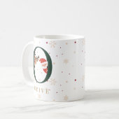 Personalized Christmas Monogram O Mug コーヒーマグカップ (正面左)