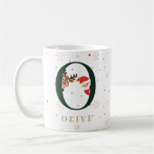 Personalized Christmas Monogram O Mug コーヒーマグカップ (左)