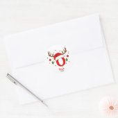 Personalized Christmas Monogram O Santa Hat ラウンドシール (封筒)