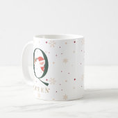 Personalized Christmas Monogram Q Mug コーヒーマグカップ (正面左)