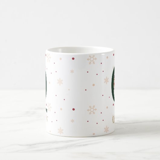 Personalized Christmas Monogram Q Mug コーヒーマグカップ (中央)