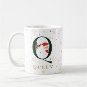 Personalized Christmas Monogram Q Mug コーヒーマグカップ (左)