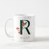Personalized Christmas Monogram R Mug コーヒーマグカップ (左)