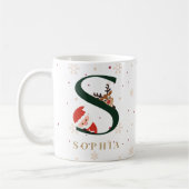 Personalized Christmas Monogram S Mug コーヒーマグカップ (左)