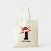 Personalized Christmas Monogram Tote Bag for Her トートバッグ (正面)