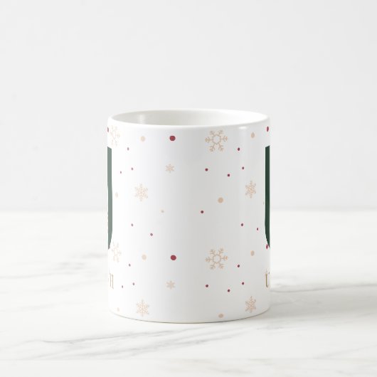 Personalized Christmas Monogram U Mug コーヒーマグカップ (中央)