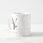 Personalized Christmas Monogram Y Mug コーヒーマグカップ (正面左)
