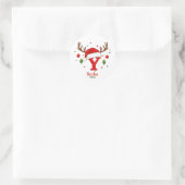 Personalized Christmas Monogram Y Santa Hat ラウンドシール (バッグ)