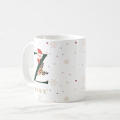 Personalized Christmas Monogram Z Mug コーヒーマグカップ (正面左)