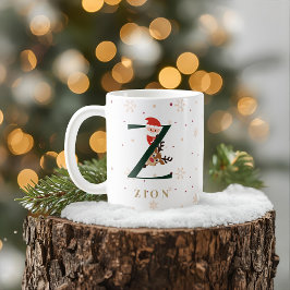 Personalized Christmas Monogram Z Mug コーヒーマグカップ