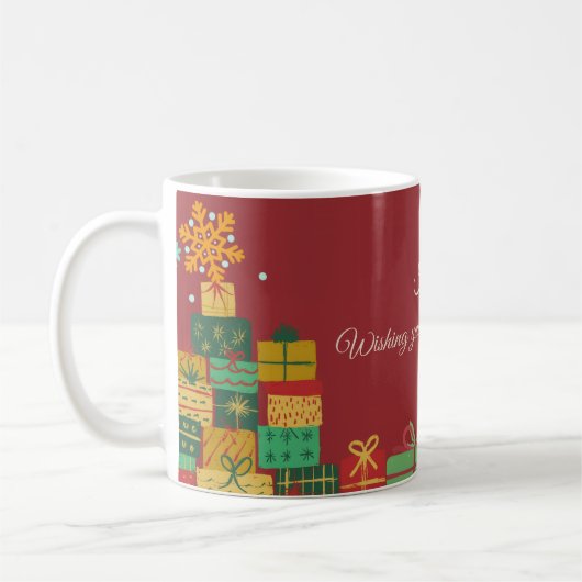Personalized Christmas Mug – Cozy Holiday Design コーヒーマグカップ (左)