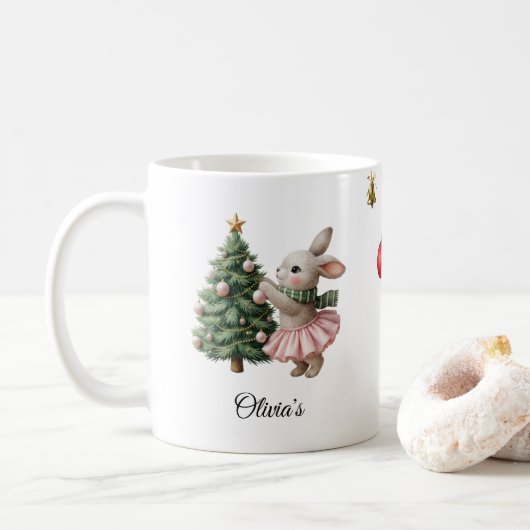 Personalized Christmas Mug Custom Name Holiday Cup コーヒーマグカップ (ドーナツ)