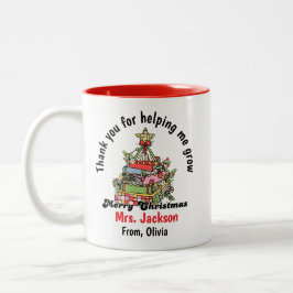 Personalized Christmas Mug for Teacher  ツートーンマグカップ