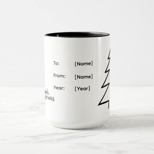 Personalized Christmas Mug – Season’s Greetings マグカップ (中央)