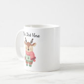 Personalized Christmas Mug With A Cute Reindeer コーヒーマグカップ (正面左)