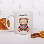 Personalized Christmas Mug With A Cute Teddy Bear コーヒーマグカップ