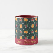 Personalized Christmas Mug with Oranges and Holly マグカップ (中央)