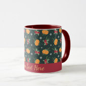 Personalized Christmas Mug with Oranges and Holly マグカップ (正面右)