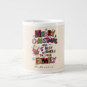 Personalized  christmas mugs red simple modern  ジャンボコーヒーマグカップ (正面)