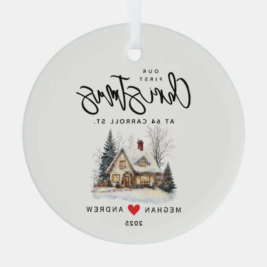 Personalized Christmas New Home ガラスオーナメント (裏面)