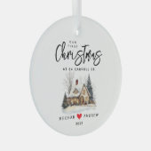 Personalized Christmas New Home ガラスオーナメント (正面右)