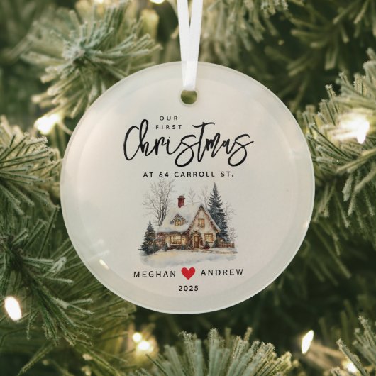 Personalized Christmas New Home ガラスオーナメント (インサイチュ)