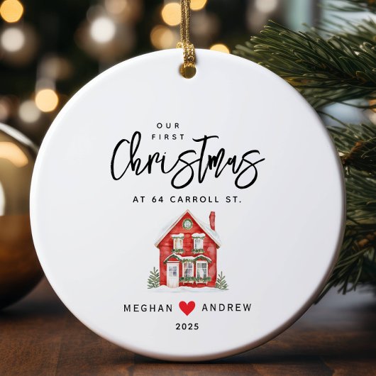 Personalized Christmas New Home セラミックオーナメント