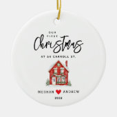Personalized Christmas New Home セラミックオーナメント (正面)
