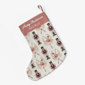 Personalized Christmas Nutcracker & Ballerina      スモールクリスマスストッキング (裏面 (吊り時))