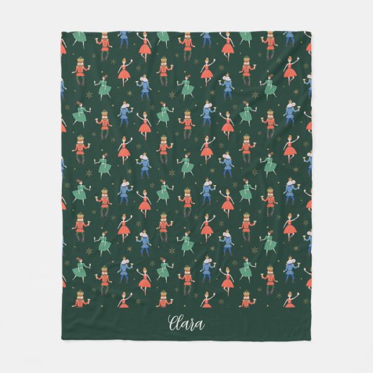 Personalized Christmas Nutcracker Cocktail フリースブランケット (正面)