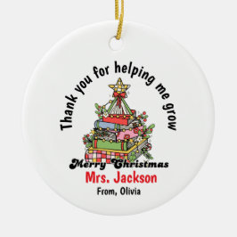Personalized Christmas Ornament for Teacher セラミックオーナメント