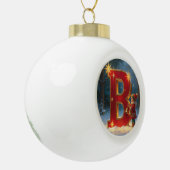 Personalized Christmas Ornament – Letter B Ceramic セラミックボールオーナメント (左)