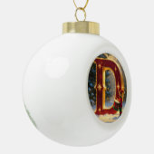 Personalized Christmas Ornament – Letter D Ceramic セラミックボールオーナメント (左)