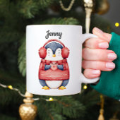 Personalized Christmas Penguin Mug コーヒーマグカップ