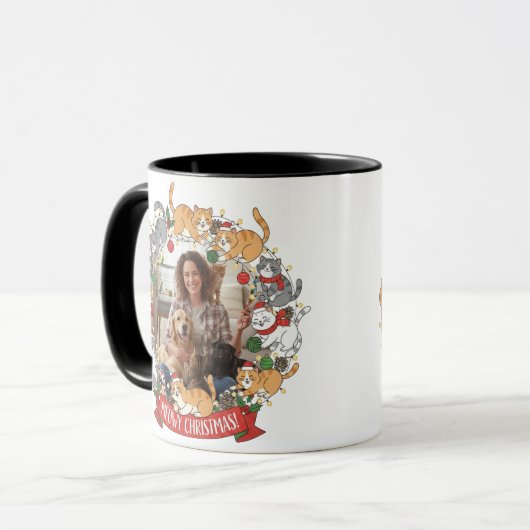 Personalized Christmas Pet Mug マグカップ (正面左)