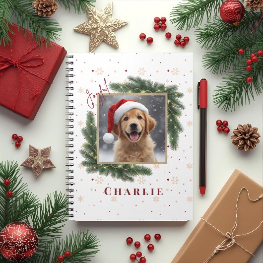 Personalized Christmas Pet Photo – Holiday  ノートブック