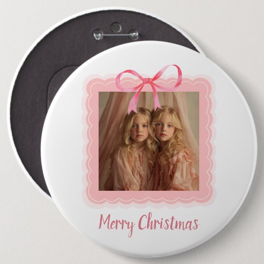 Personalized Christmas Photo Button  缶バッジ (正面&裏面)