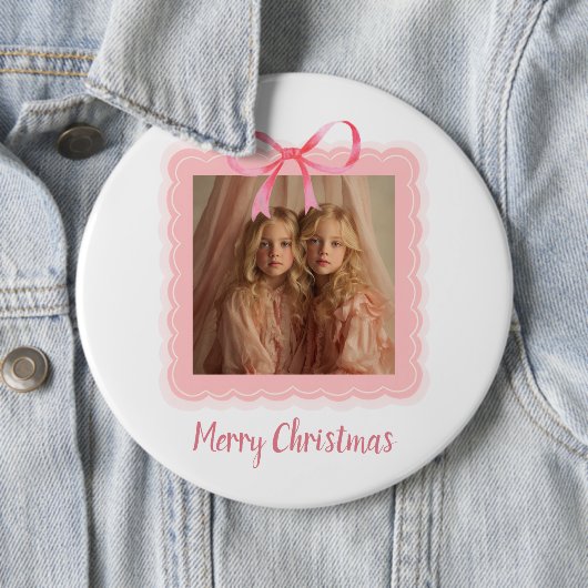 Personalized Christmas Photo Button 缶バッジ (インサイチュ)