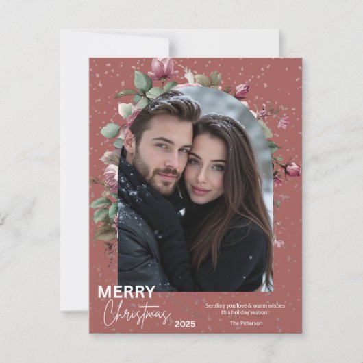 Personalized Christmas Photo Card - Holiday サンキューカード (正面)