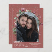 Personalized Christmas Photo Card - Holiday サンキューカード (正面/裏面)