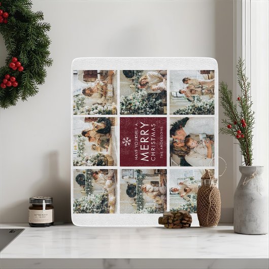 Personalized Christmas Photo Collage  カッティングボード