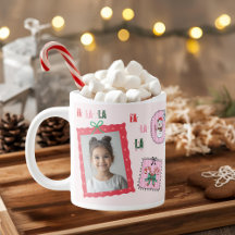 Personalized Christmas Photo | Cute Pink Fa La La