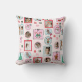 Personalized Christmas Photo Pillow | Cute Pink  クッション (正面)