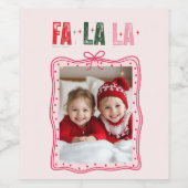 Personalized Christmas Pink Fa La La ワインラベル (シングルラベル)