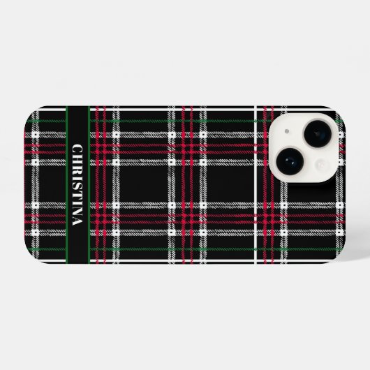 Personalized Christmas Plaid phone case iPhoneケース (裏面横)