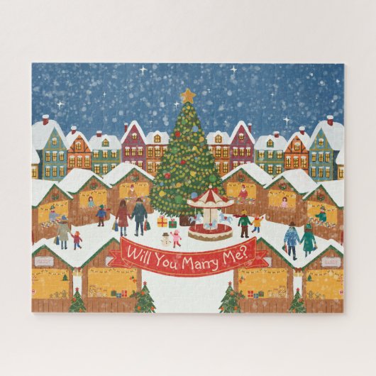 Personalized Christmas Secret Message/Marry me ジグソーパズル (横)