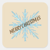 Personalized Christmas Snowflake Stickers – Labels スクエアシール (正面)